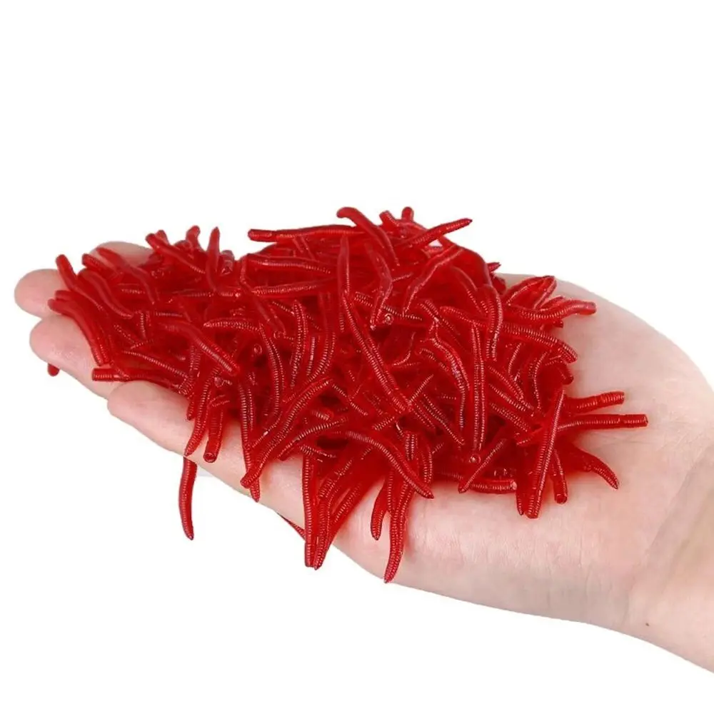 Aglaonema Red - 100pcs/Bottle Realistic Tackle Soft Lure Bass